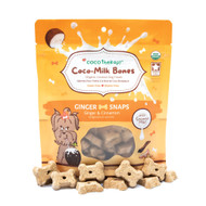 CocoTherapy Coco-Milk Bones Ginger Snaps Biscuit - Organic Coconut Treat for dogs (6 oz)