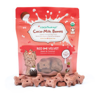 CocoTherapy Coco-Milk Bones Red Velvet Biscuit - Organic Coconut Treat for dogs (6 oz)