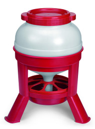 Little Giant Plastic Gravity Fed Poultry Dome Feeder -  35 LB (Red/White)