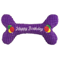 Petlou Pet Plush Chewy Squeaky Happy Birthday Bone - 10"