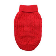 Doggie Design Dog Cable Knit 100% Cotton Sweater - Fiery Red