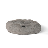 NANDOG Round Shaggy Round Pet Bed - Light Gray (26" Diameter)
