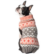 Chilly Dog Peach Fairisle Wool Dog Winter Sweater