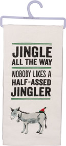 Primitives by Kathy Christmas Stitch Art Jingle All The Way Donkey Kitchen Towel - 18" x 26"