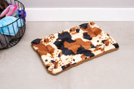 Mutts & Mittens, Inc. Premium Flat Bed- Tan Cow Velboa (22x32)