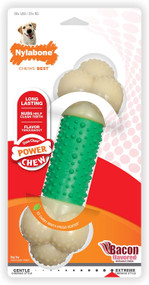 Nylabone Dura Power Chew Double Action Barbell Bone Chew Toy - Bacon Flavor (X-Large/Souper)81420