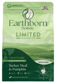 Earthborn Holistic Venture Limited Ingredient Turkey Meal & Pumpkin Grain-Free Dry Dog Food - 4 Lbs