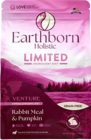 Earthborn Holistic Venture Limited Ingredient Rabbit Meal & Pumpkin Grain-Free Dry Dog Food - 25 Lbs