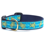 Up Country Sea Turtle Pattern Dog Collars and Leashes - Medium (12 to 18 Inches) 1 Inch Wide Width)