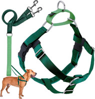 2 Hounds Design Freedom No Pull Dog Harness, Adjustable Harness and Leash Set, Easy Walking & Comfortable Control, Fits Small, Medium & Large Dogs, Solid Colors, Made in USA, 1" MD, Kelly Green