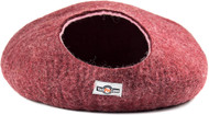 Yeti Pet Cave Pet Bed for Cats and Small Dogs, 100% New Zealand Wool, Purple