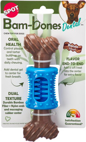 ETHICAL/SPOT Bam-Bone Plus Dental Chew Bacon Flavor Chew Toy - 6.5"