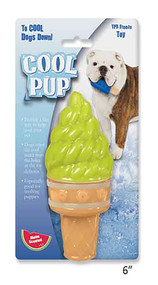 Cool Pup Toy Large Ice Cream Cone  Green -6"