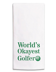 Rustic Marlin Worlds Okayest Golfer Tea Towel