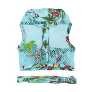 Doggie Design Cool Mesh Dog Harness with Leash - Surfboards and Palms