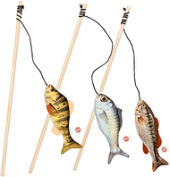 SPOT Gone Fishin' Teaser Wand Cat Toy with Catnip Assorted- 1 Unit