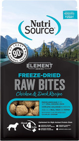 NutriSource Element Series Chicken and Duck Freeze Dried Raw Bites Dog Food - 10 Ounce