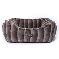 NANDOG Cloud Prive Reversible Bed in Gray Chinchilla - Ultra Soft Micro Plush Fabric - Modern Design - Washable for Cats & Small/Medium Dogs