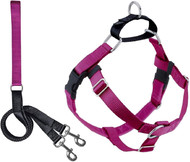 2 Hounds Design Freedom No Pull Dog Harness and Leash Set | Comfortable Control for Easy Walking | Small, Medium & Large Dogs | 5/8" SM Raspberry