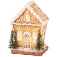 Primitives by Kathy Lighted Gingerbread House Figurine