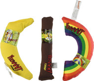2-Pack YEOWWW! Organic Catnip 3-Toy Variety Pack with Cigar, Banana & Rainbow