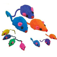 Zanies 20 x Cat Toy Rainbow Fur Mice That Rattle