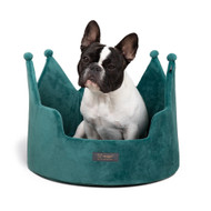 Nandog Pet Gear Prive Crown Bed Micro Plush Green - Large 18 In