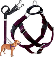 2 Hounds Design Freedom No-Pull Dog Harness Training Package with Leash, Burgundy Large
