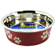 Loving Pets Merlot Red Stainless Steel Dish With Rubber Base - Small