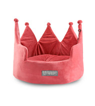 NANDOG Crown Bed Micro-Plush Bling Collection Dog & Cat Bed -Royal  Pink CW-17