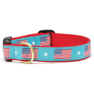 Up Country Flag Day Dog Collar - Large (15 to 21 inches) 1 inch Wide Width
