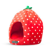 Nandog Strawberry House Dog & Cat Bed - 18"