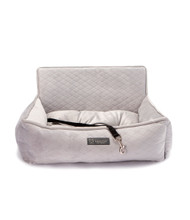 Nandog Pet Gear Large Car Seat Quilted Light Gray