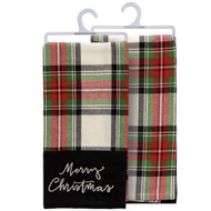 Primitives by Kathy Merry Christmas Plaid Kitchen Dish Towel - 20" x 28"