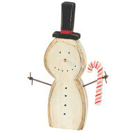 Primitives by Kathy Snowman Candy Cane Chunky Sitter