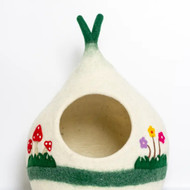 Rising International Inc Felt Cherry Mushroom and Flower Cat Cave Bed