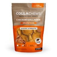 CollaChews Chicken & Collagen Rawhide Free Drumsticks Dog Treat - 4 Pack Bag