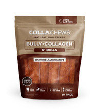 CollaChews Bully & Collagen Rawhide Free 6" Rolls Dog Treat - 10 Pack Bag