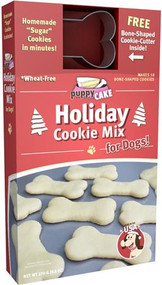 Puppy Cake Holiday Dog Cookie Mix with Bone-Shaped Cookie Cutter, Wheat-Free, 9.5 oz