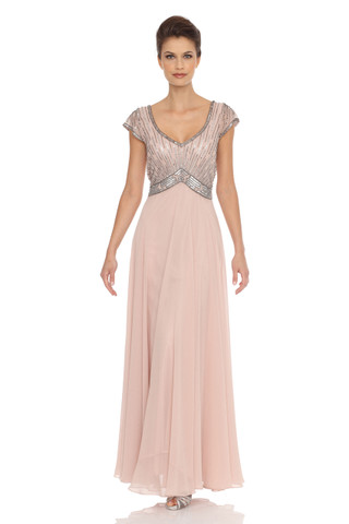 JKARA Beaded Mock Fair Dress