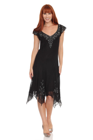 Beaded Hanky Hem Dress