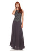 JKARA Sleeveless Beaded Chiffon Dress