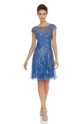 A-Line Sheer Neckline Dress