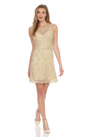 Lace Beaded A-line Dress