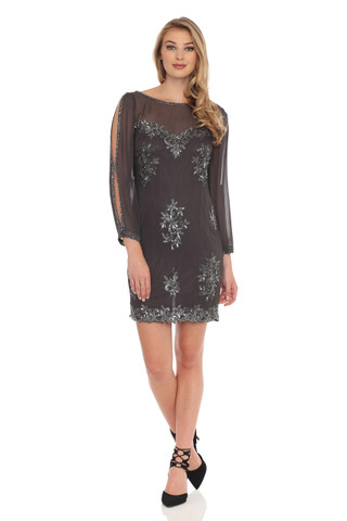 Illusion Yoke Sheath Dress
