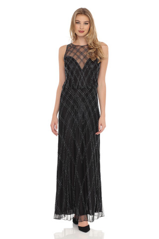 Art Deco All over beaded Blouson Dress