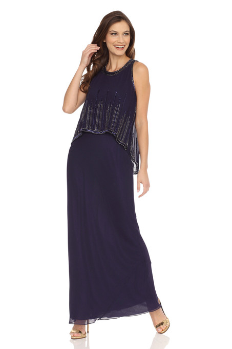 j kara Halter Popover Beaded dress Violet Sale Clothing