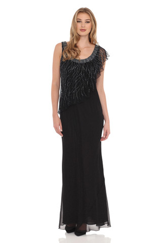 One Shoulder flutter sleeve Beaded Bias dress