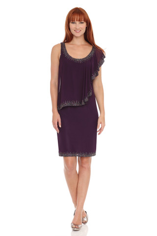 Flutter cap sleeves one shoulder