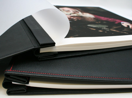 12" x 12" Hahnemuhle FineArt Inkjet Leather Albums black leather cushioned